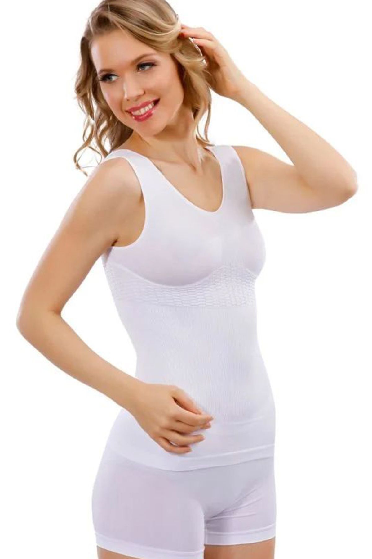Shop58 Jakarlı Kalın Askılı Atlet 14005 -Beyaz