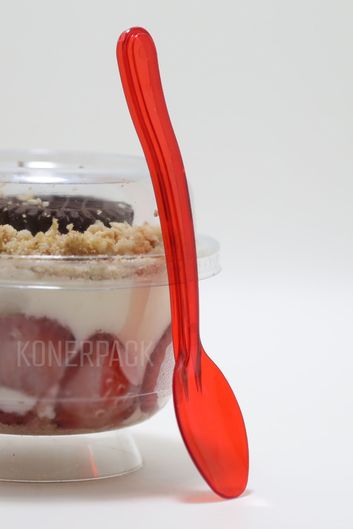 KONERPACK Lüks Dondurma Tatlı Kaşığı 500 adet - Kırmızı