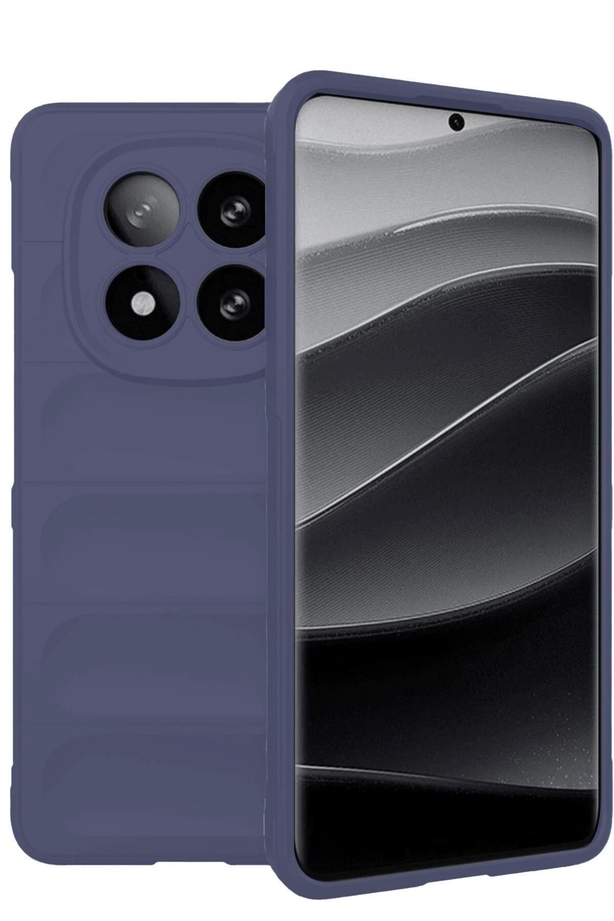 Posso Xiaomi Redmi Note 14 Pro 5G uyumlu Arkası Dalgalı içi Süet Kolay Temizlenbilir Dolgun Silikon Kapak