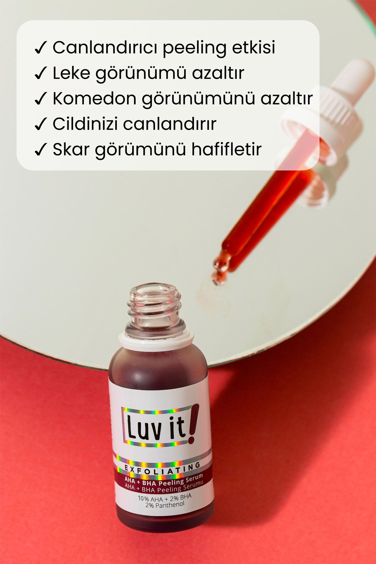 سرم پوست احیا کننده و تساوی دهنده تن AHA BHA لایه برداری 30 میل Luv it!