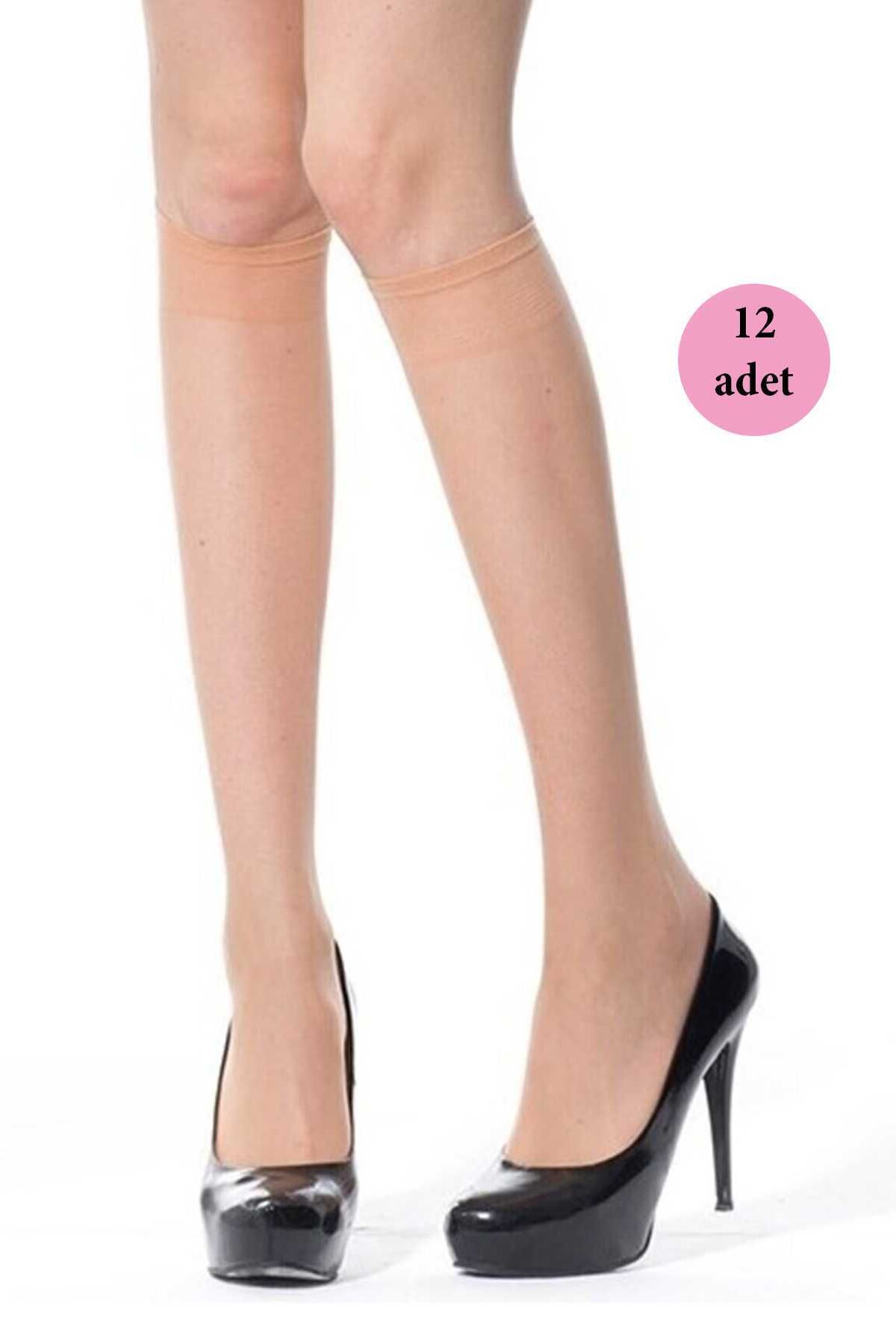 Shop58 12 Adet Fit Dizaltı Çorap 15 denye 51 Sahra
