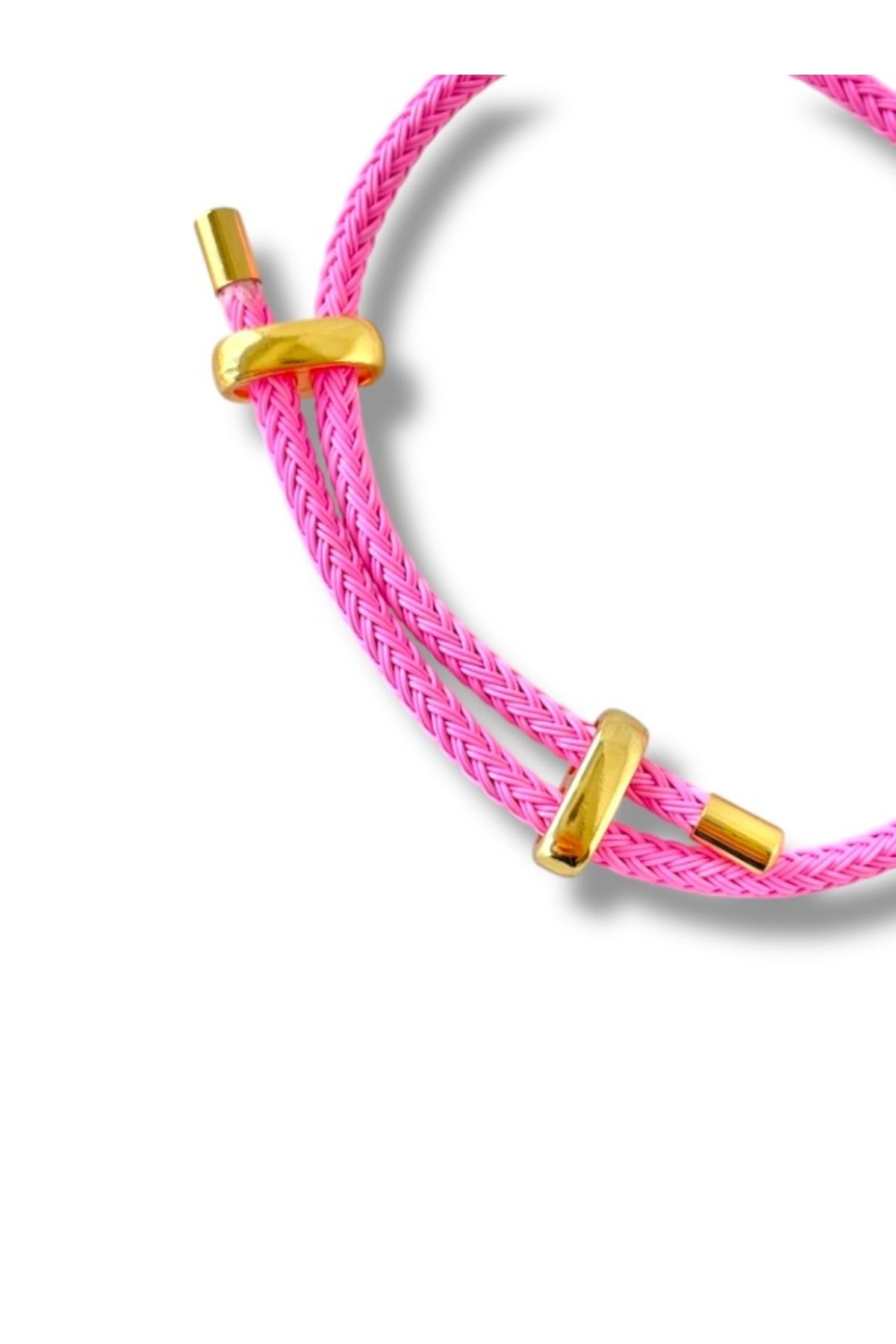 Finery by Nerrs Çelik ip mıknatıslı ayarlanabilir bileklik pembe