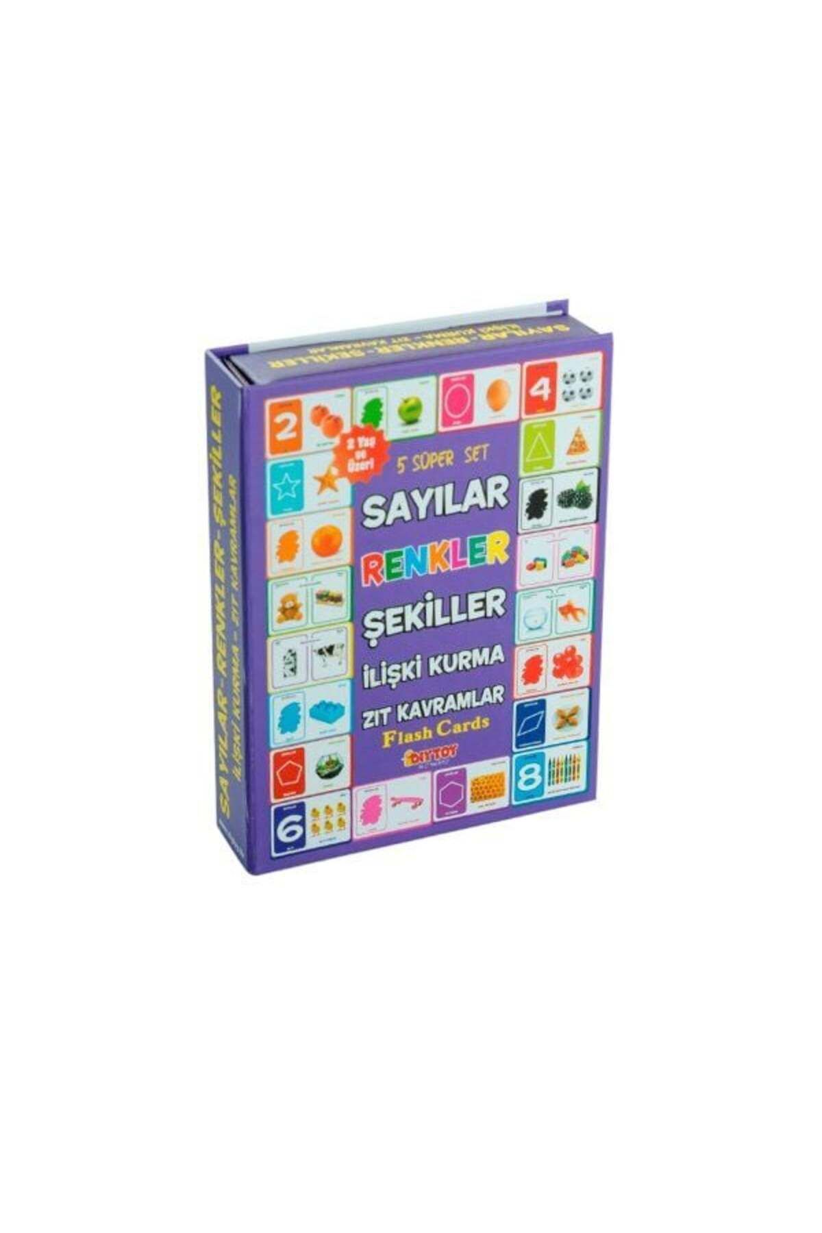 TimeStart 1413 DıyToy, Flash Cards - 5 Süper Set - Sayılar+Renkler+Şekiller+İlişki Kurma+Zıt Kavramlar / +2 ya