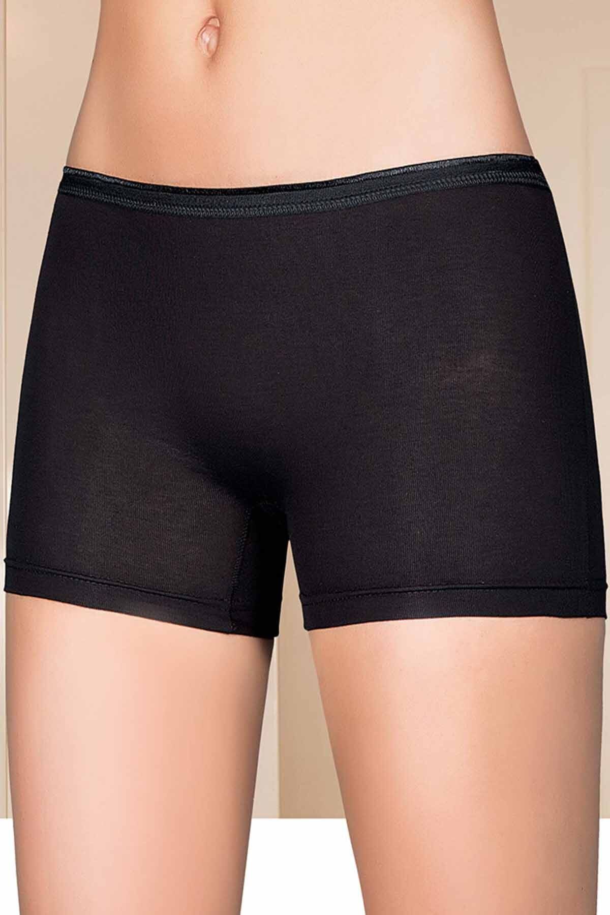 Shop58 Likralı Kadın Boxer Siyah 2101B