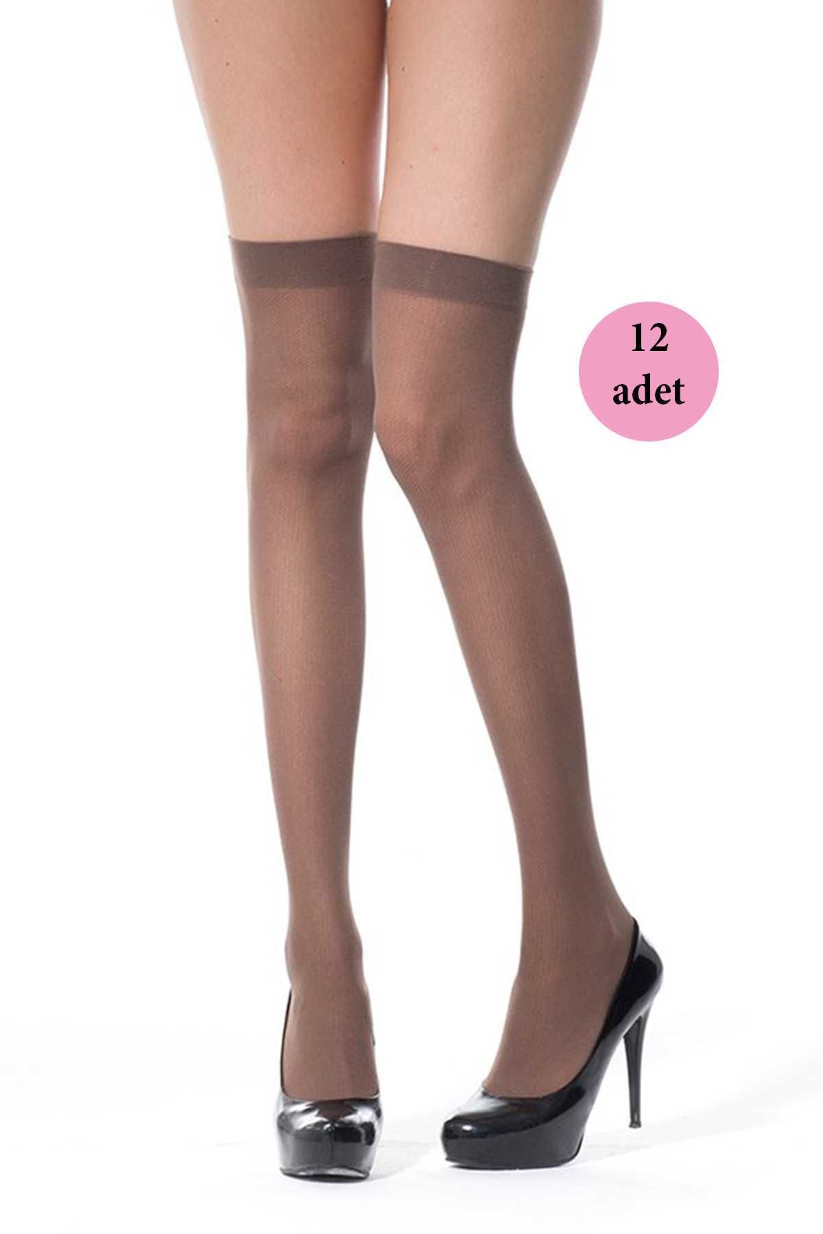 Shop58 12 Adet Mus Kaçmaz Lastikli Çorap 70 denye 86 Vizon