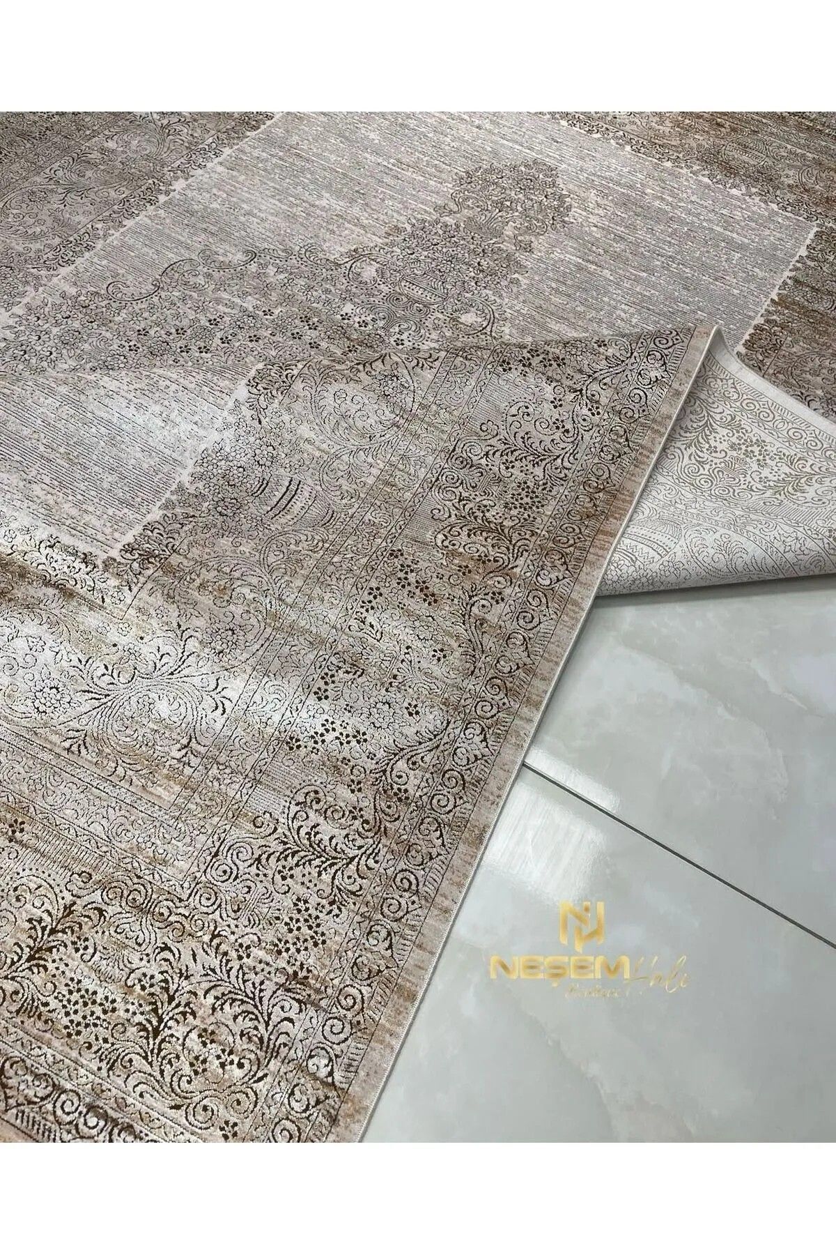 DİLEK HALI DIORA HALI RUSTIK 7270 B KREM Doğal ipliklerle Üretilen Modern Desenli Makine Halısı.
