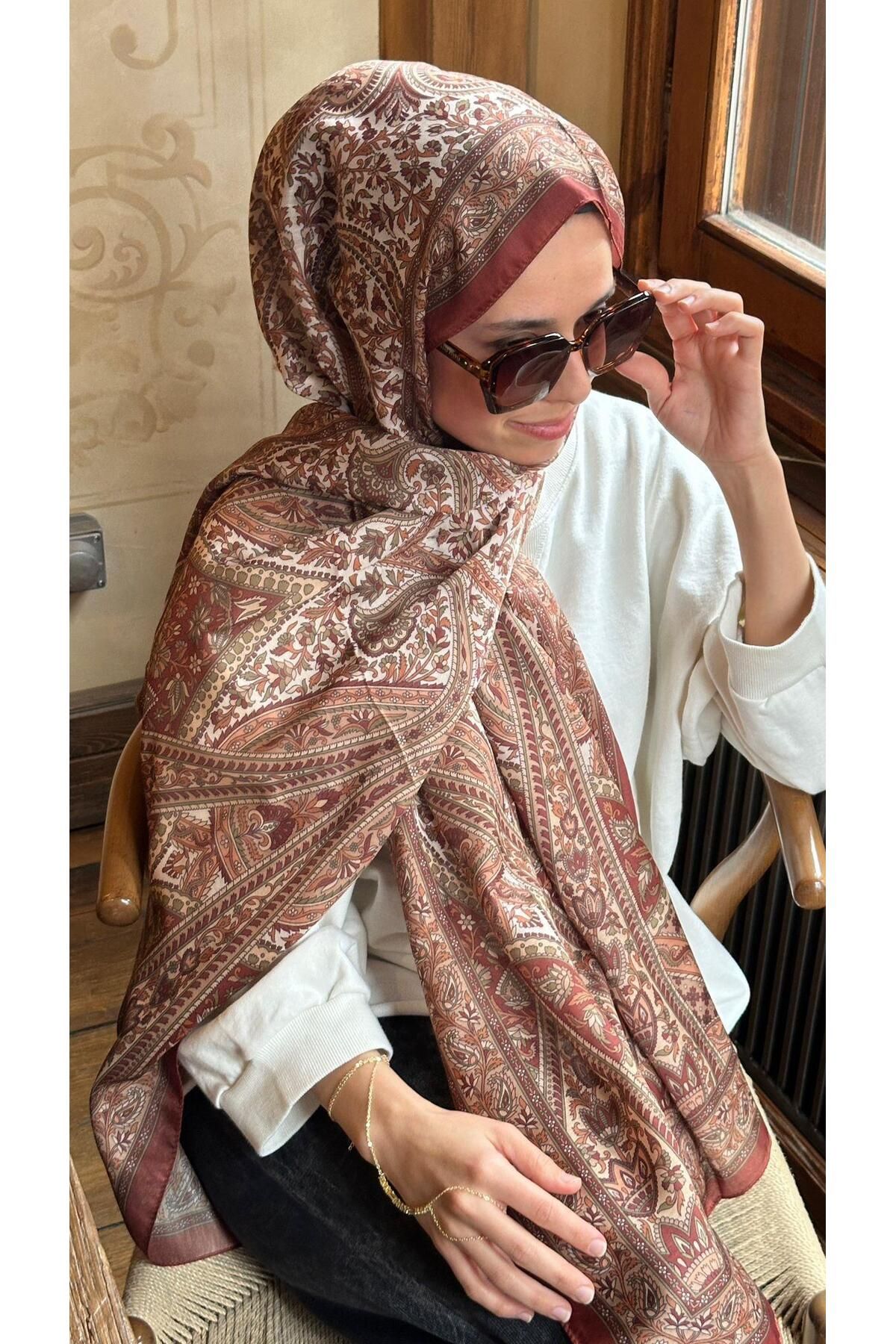 modayışığı Kahve Pearl Soft Pamuk Şal