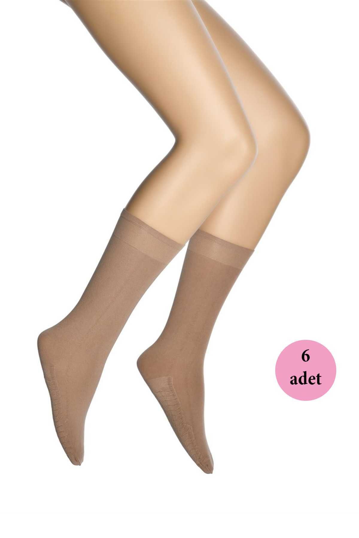 Shop58 6 Adet Masaj Kadın Çorap Bronz 38