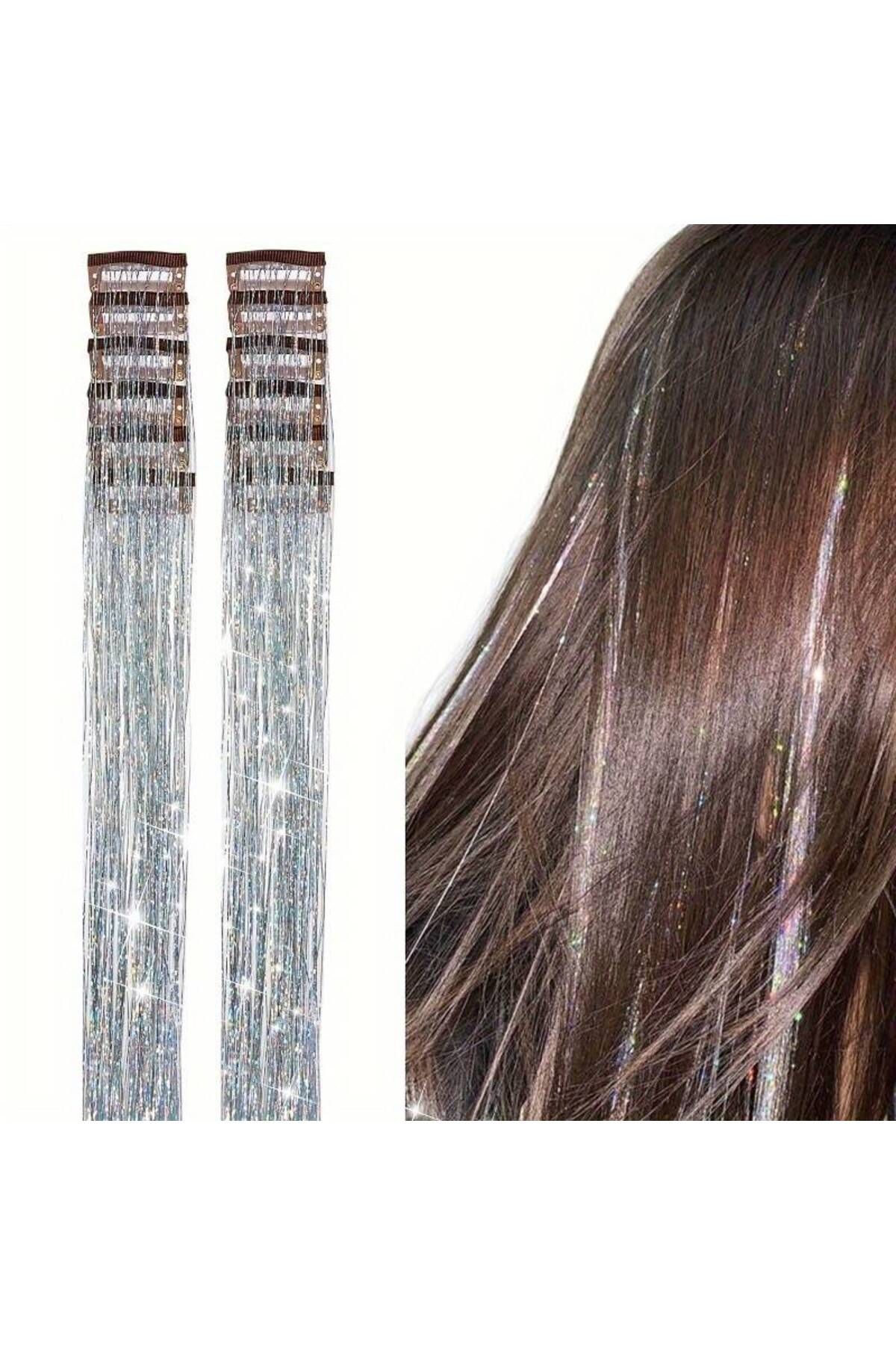MutluBiDünya 1 Adet Çıt Çıtlı Hair Tinsel Gelin Teli Saç Simi Aksesuarı