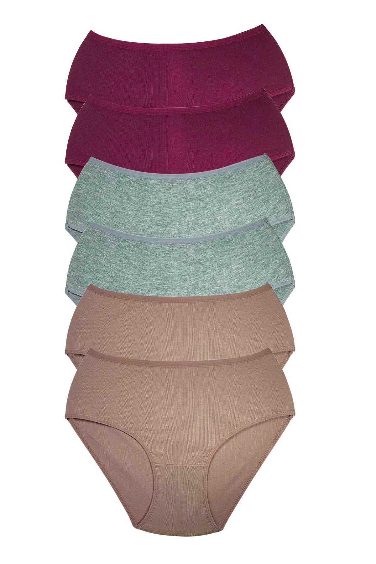 Shop58 6 Adet Kadın Yüksek Bel Ribana Bato Külot S084