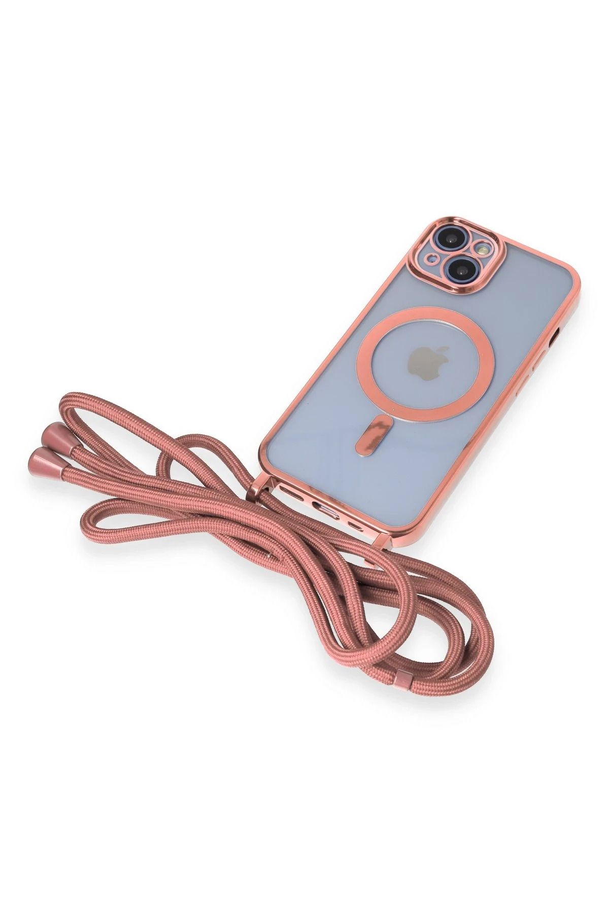 NewFace iPhone 14 Uyumlu  Kılıf Divo Lazer Askılı Magsafe Kapak - Pembe SVLRS