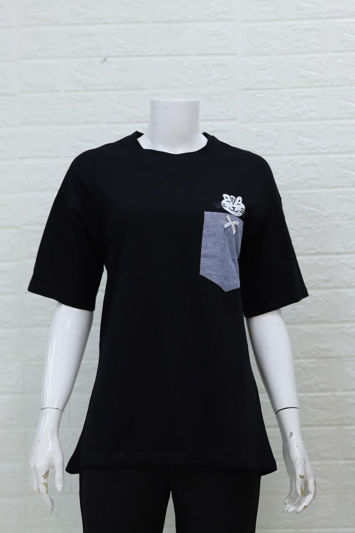 zeymiray cepli baskılı trend oversize T-shirt