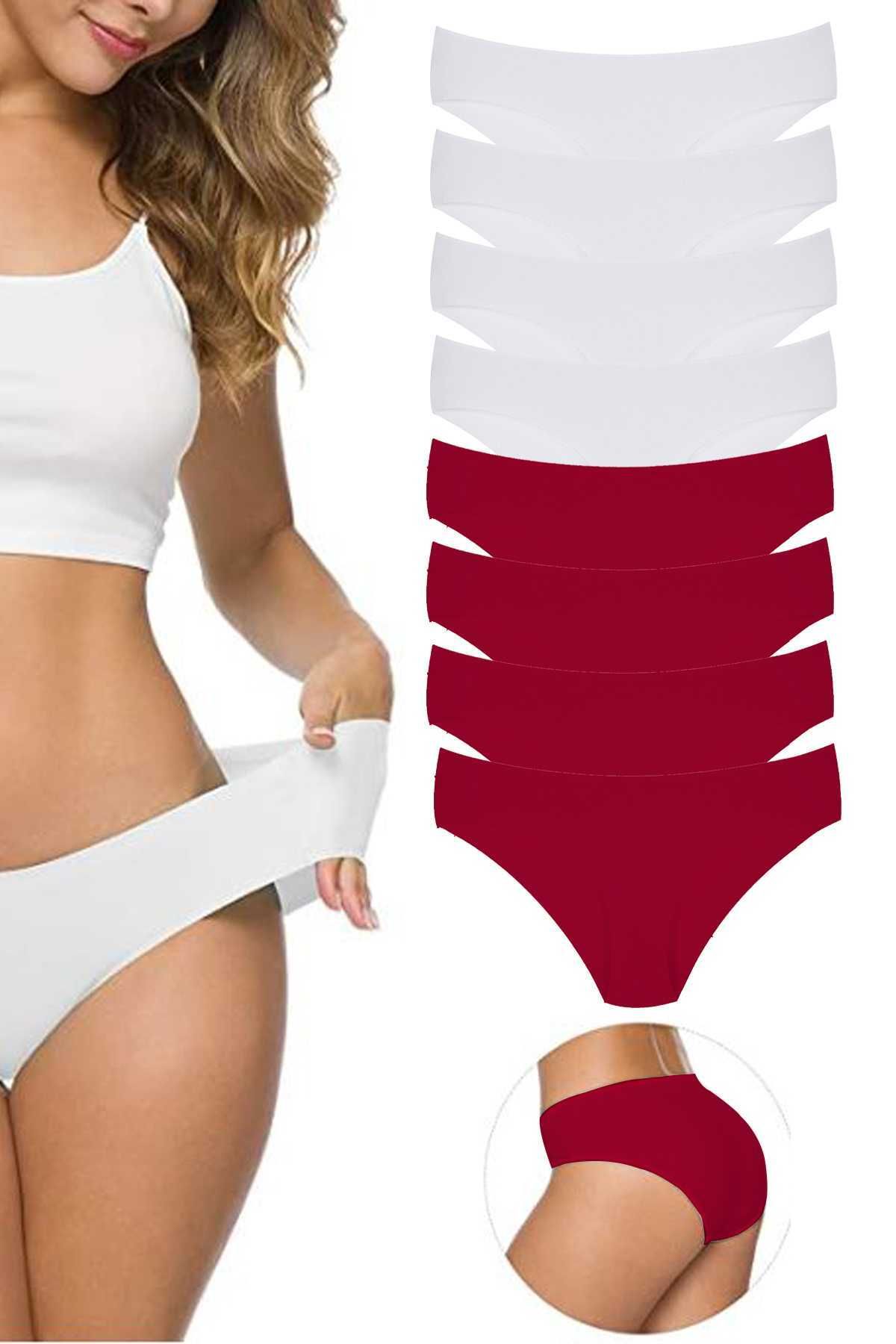 Shop58 8 Adet Kadın Dikişsiz Lazer Kesim Esnek İz yapmayan Külot S5