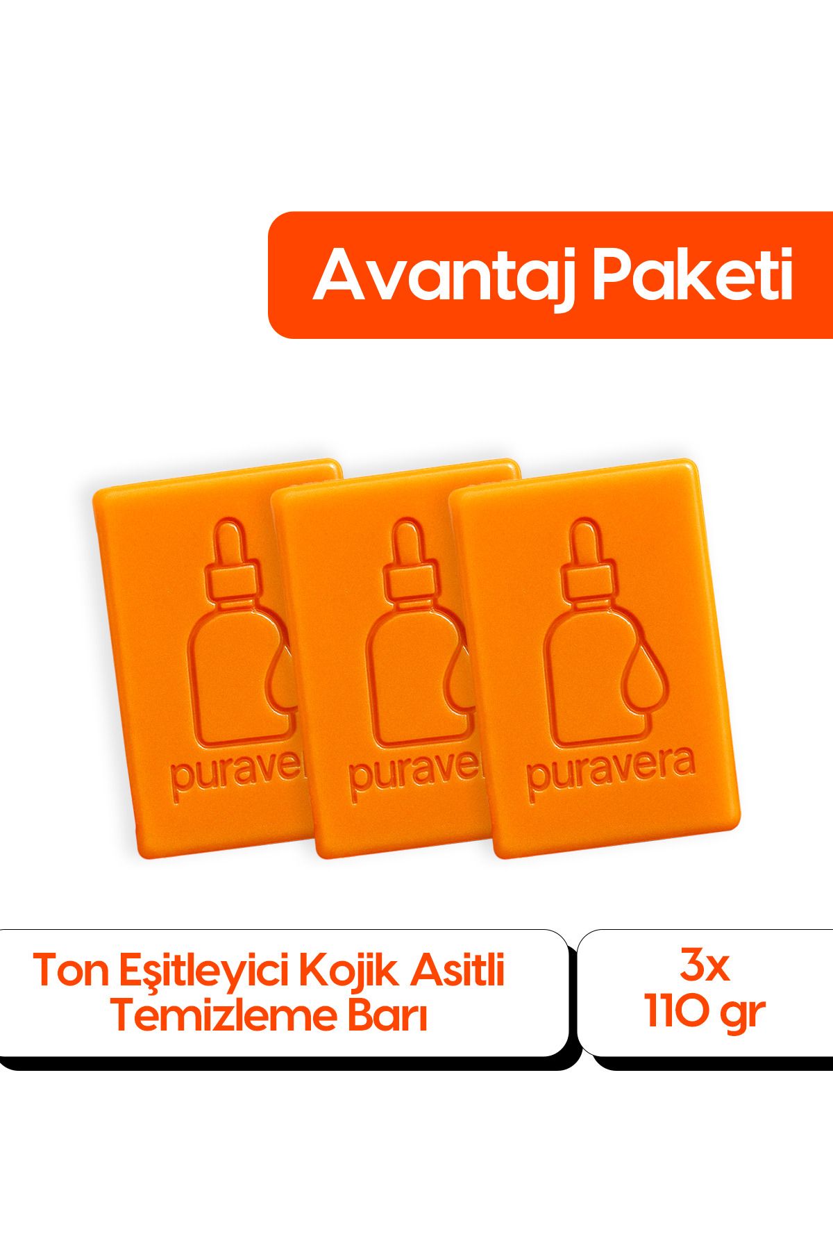Puravera Kojik Asitli Serum Etkili Leke Karşıtı Cilt Aydınlatıcı Sabun 3'lü Avantaj Paket