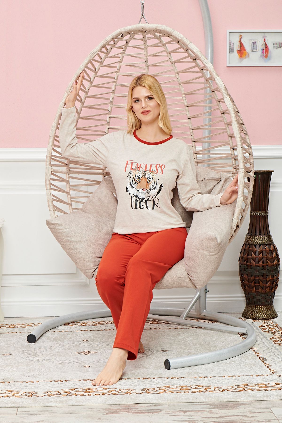 Shop58 Uzun Kollu Pijama Takımı Model no 7591