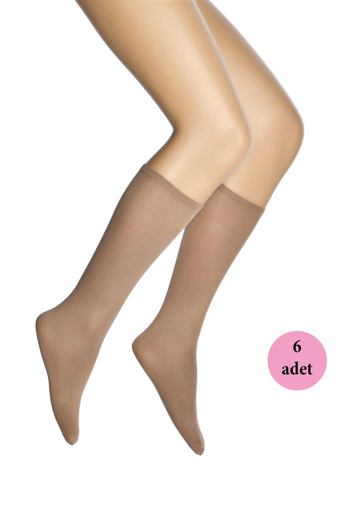 Shop58 6 Adet Mikro 70 Dizaltı Kadın Çorap Bronz 38
