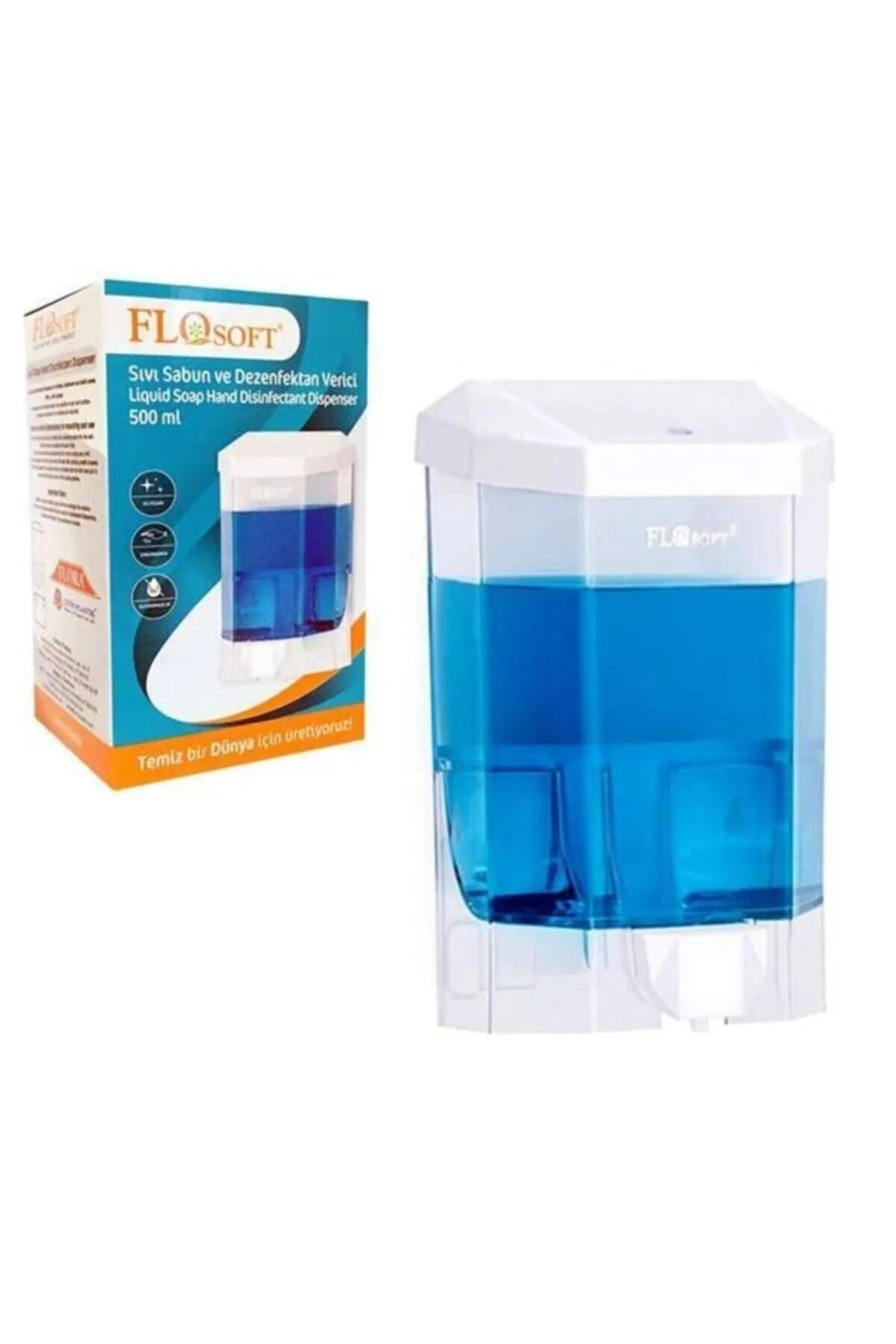 Shop58 Plastik Büyük Şeffaf Sıvı Sabunluk 1000 Ml. Hediye Çantam-F086