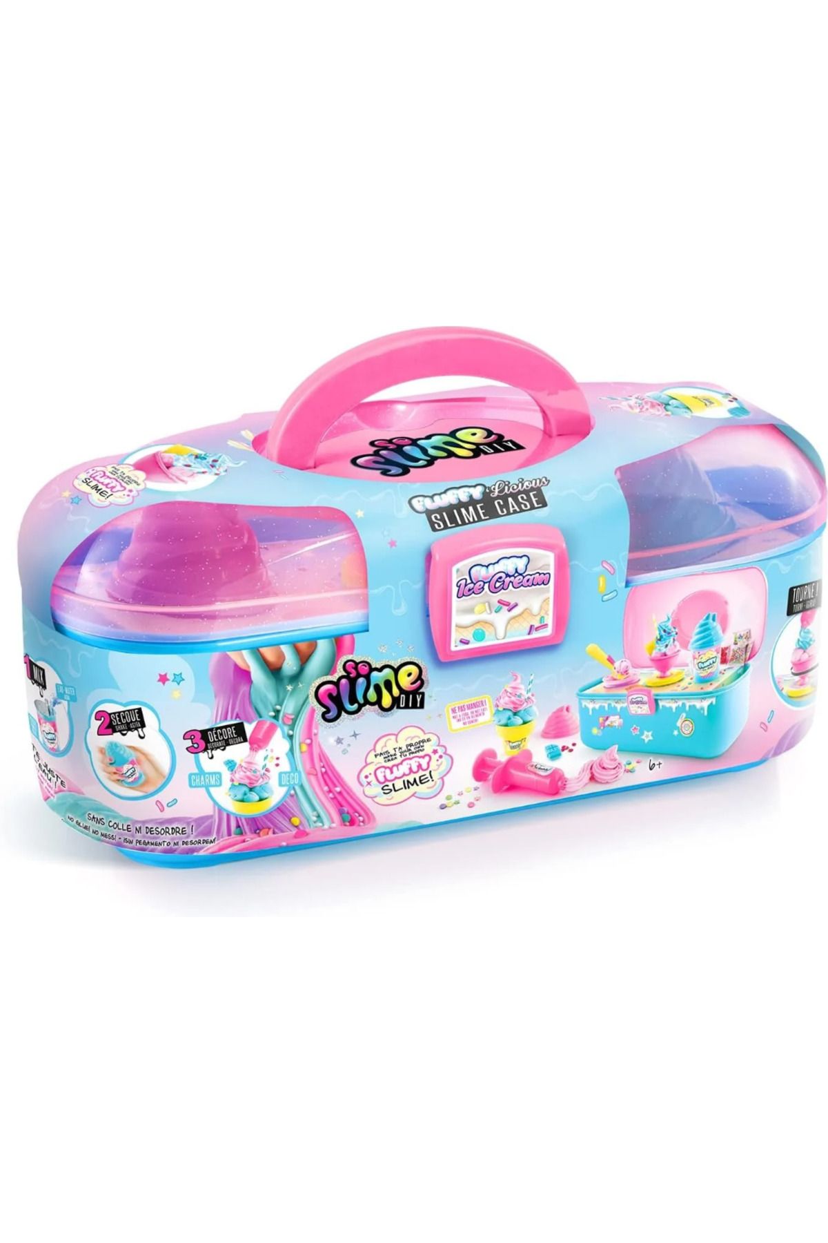 TimeStart Fluffy Slime Case Marshmallow Dokulu Çantalı Slime