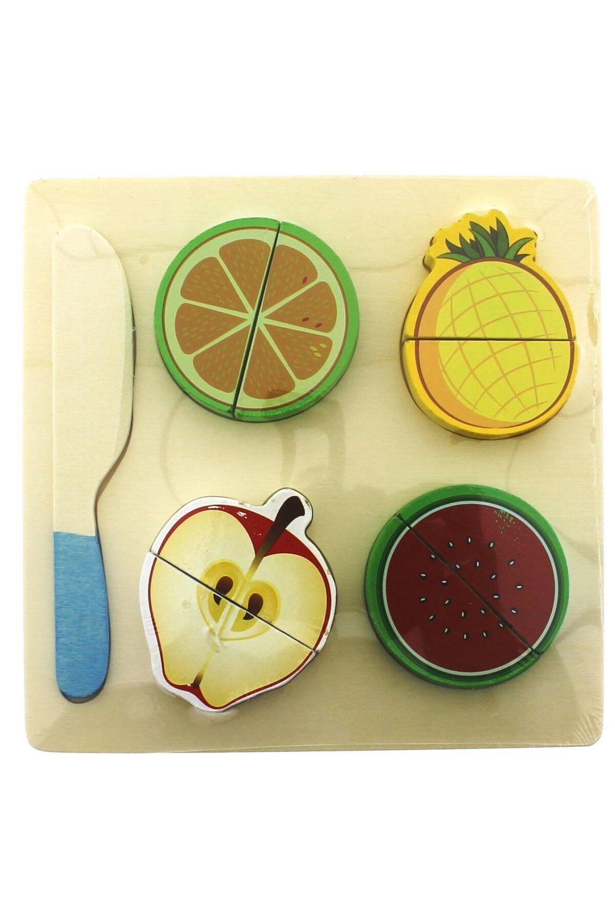 TimeStart Ahşap Kesilebilir Meyveler Elma Karpuz Ananas Mandalina