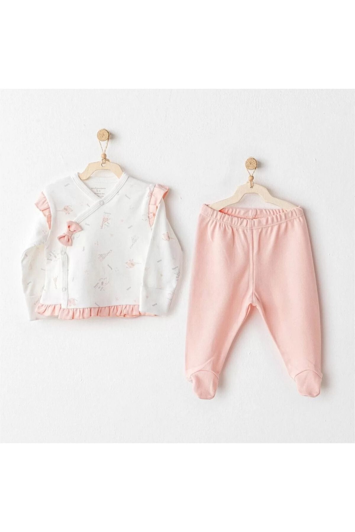 Shop58 Andywawa Ac25508 Sıde Snap Set Love Family 2'li Zıbın Set Salmon