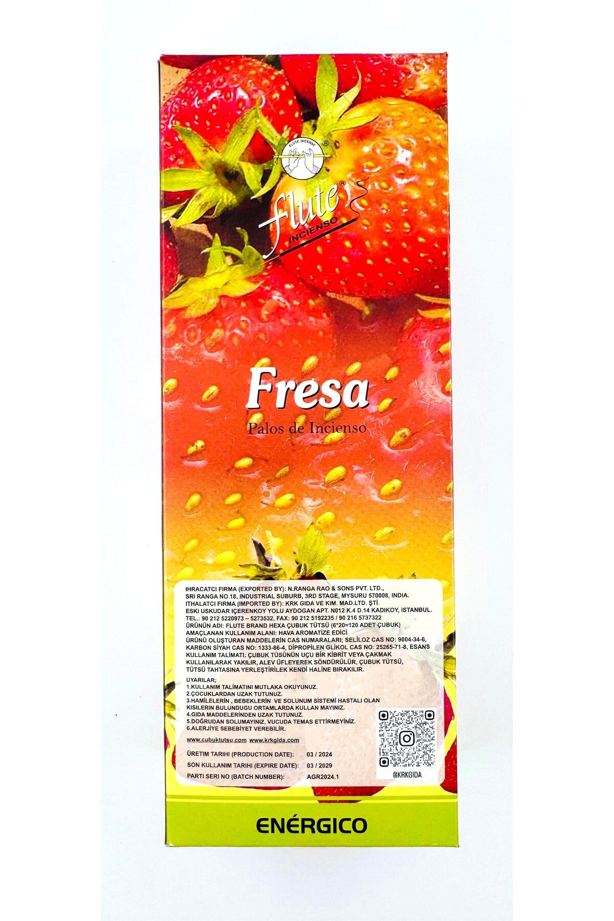 Flute ÇUBUK TÜTSÜ ÇİLEK HEXA (STRAWBERRY) 6*20=120 ÇUBUK