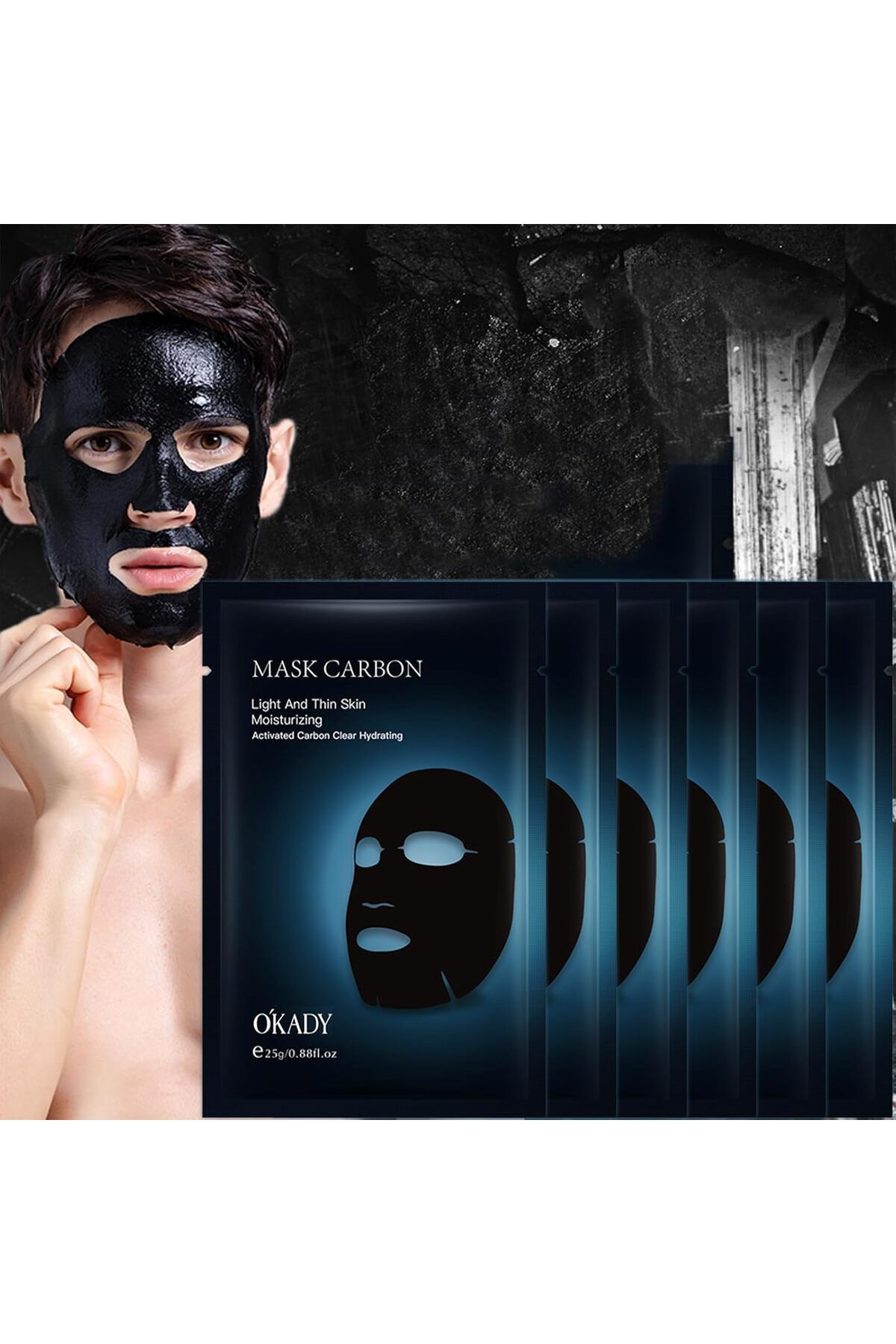 KASTWAVE Aktif Karbon Maskesi, 10 Adet Derin Arındırıcı Maske, Mineral Aktif Karbon, Cildi Arındırır