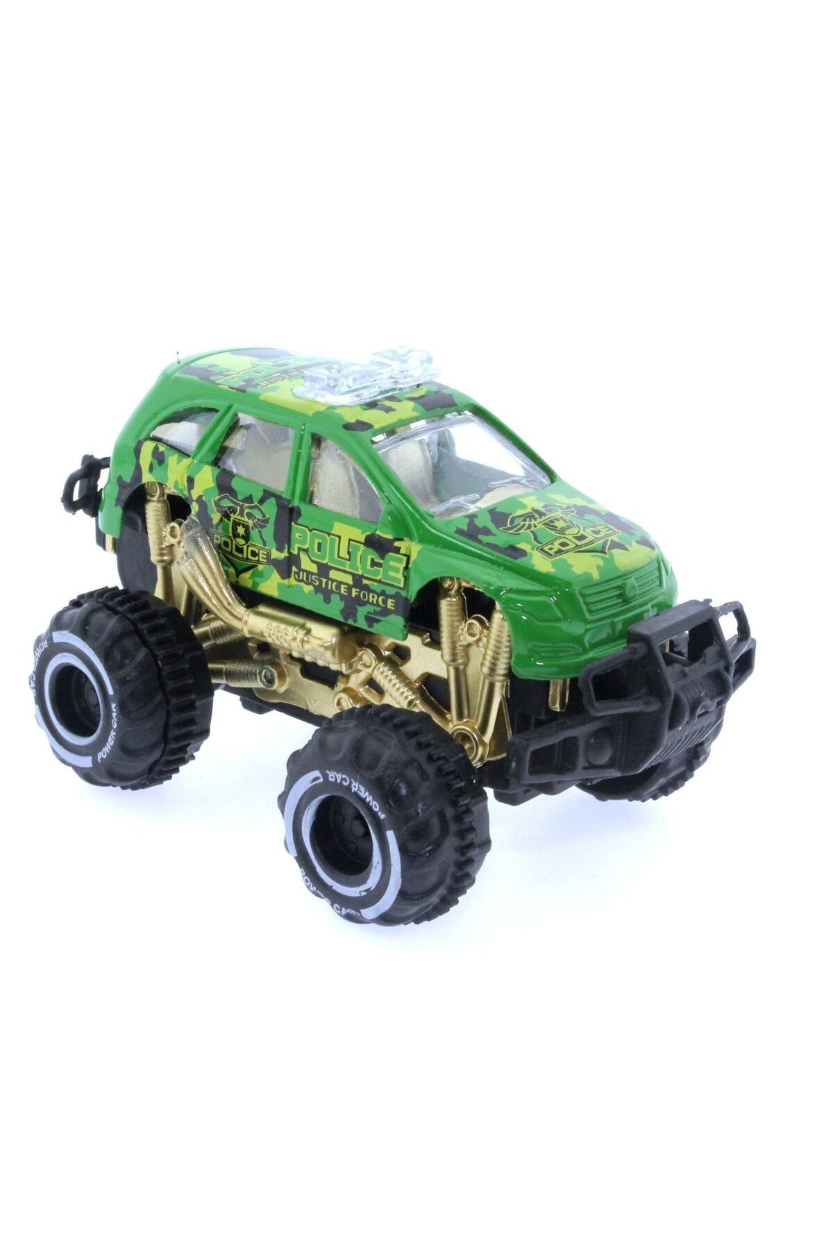 TimeStart Çek Bırak Mini Off Road Yeşil Polis Aracı