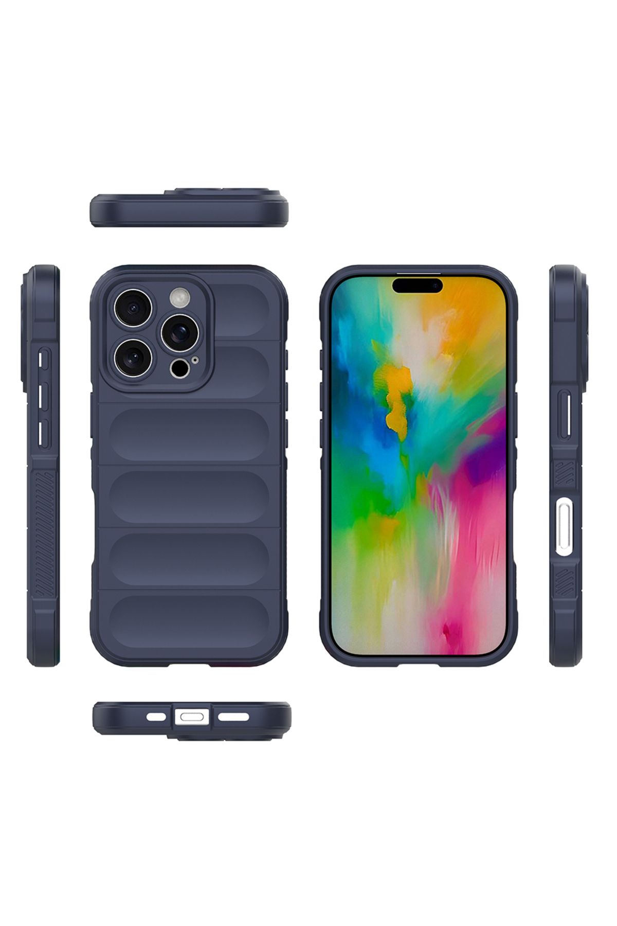Strap U Apple iPhone 16 Pro Max Kılıf Esnek TPU Oyuklu Arka Yüzey Tasarımlı Etnik Silikon Kapak