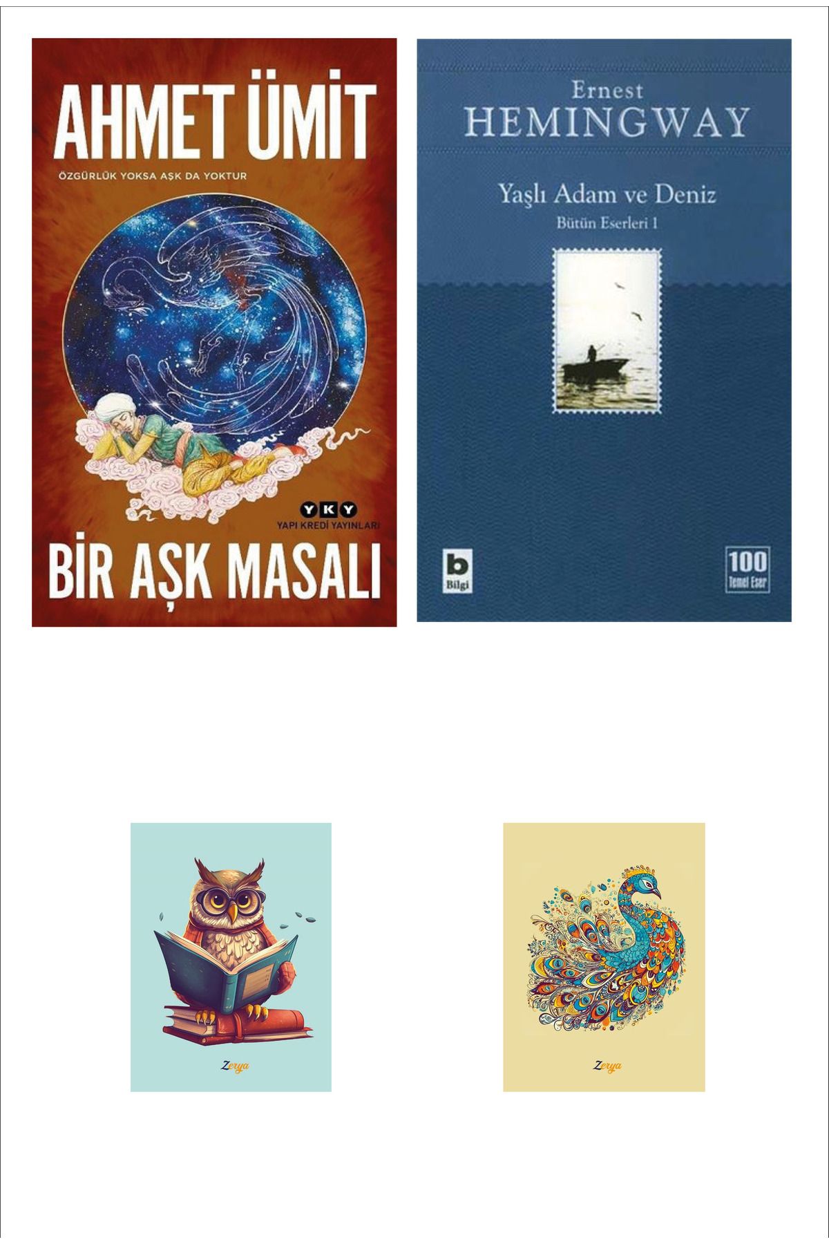 Dara Yayınları Ahmet Ümit Bir Aşk Masalı - Yaşlı Adam ve Deniz - Ernest Hemingway (2 NOT DEFTERLİ)