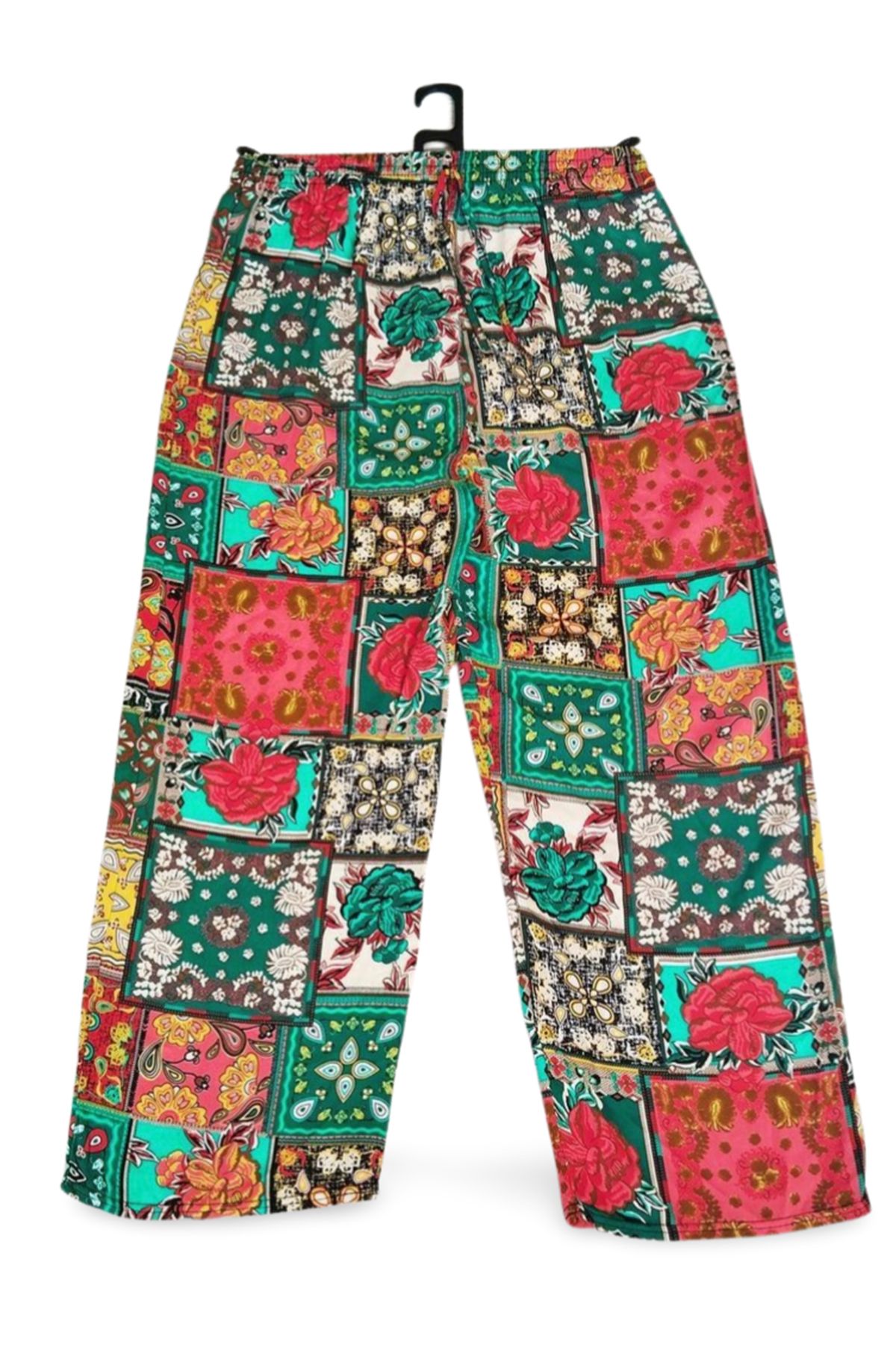 Shop58 İthal Viskon Geniş Paça Şık Etnik Otantik Desenli Pantolon