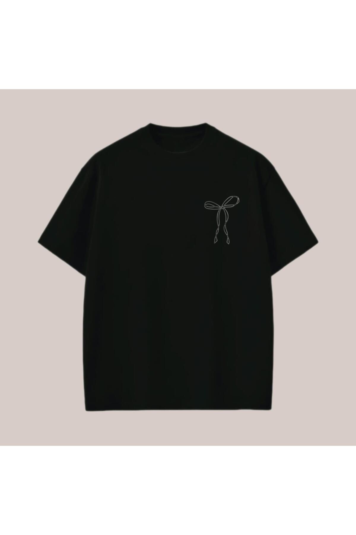 Elvino Kurdele Temalı Oversize Kadın Tshirt