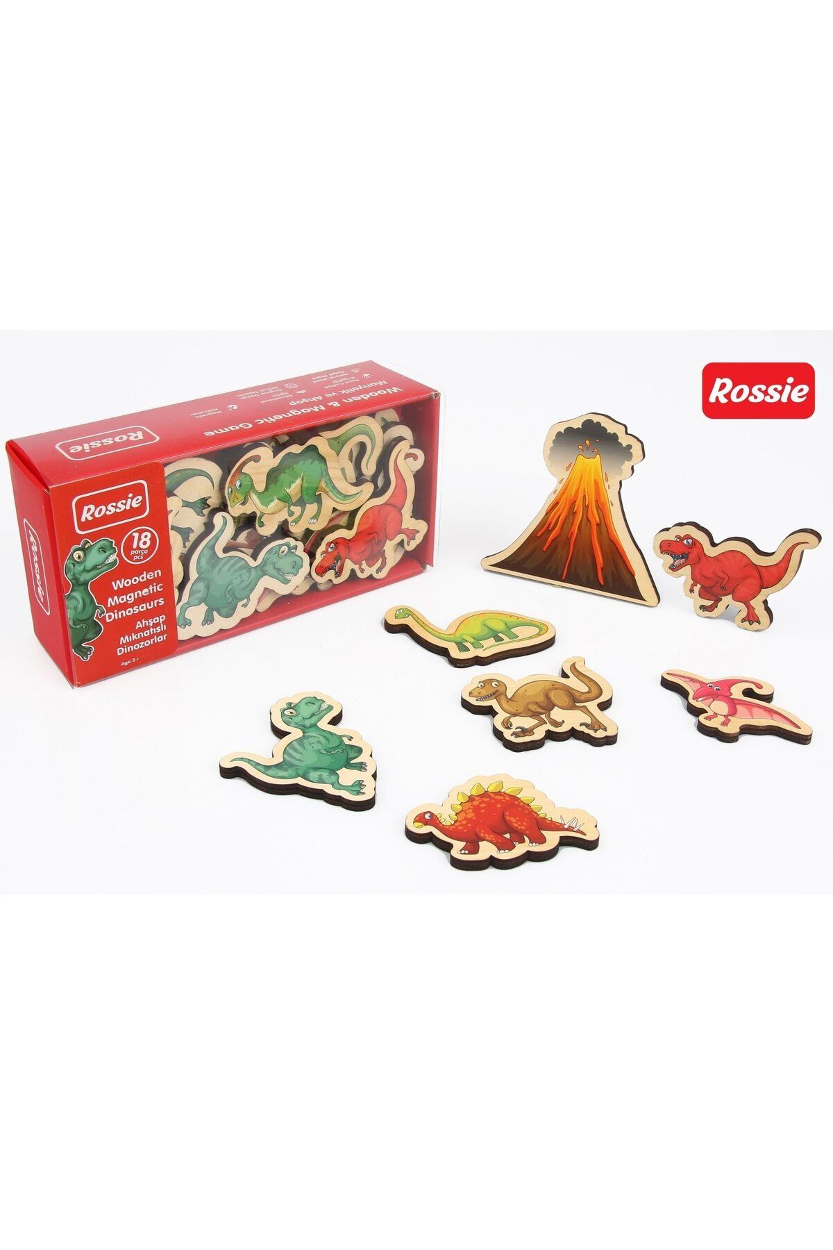 TimeStart Rossie Mıknatıslı Ahşap Dinozorlar