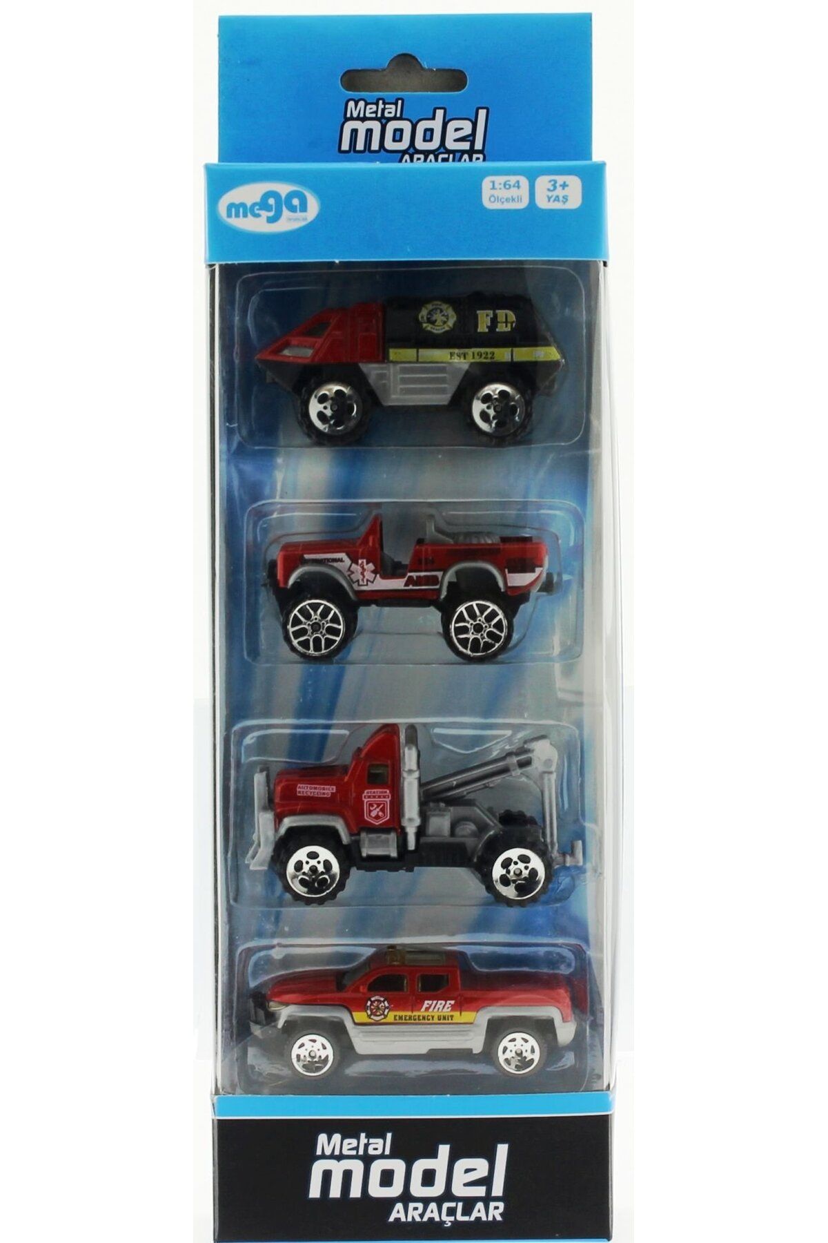 TimeStart 4'Lü Die Cast İtfaiye Seti