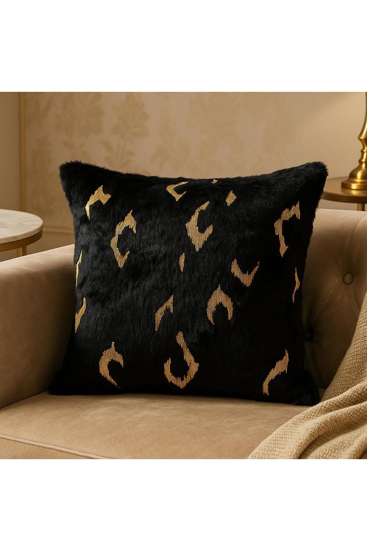 Salteks Varaklı Pelüş Rabbit Tavşan Dekoratif Kırlent Kılıfı (1Adet) 43x43 Cm
