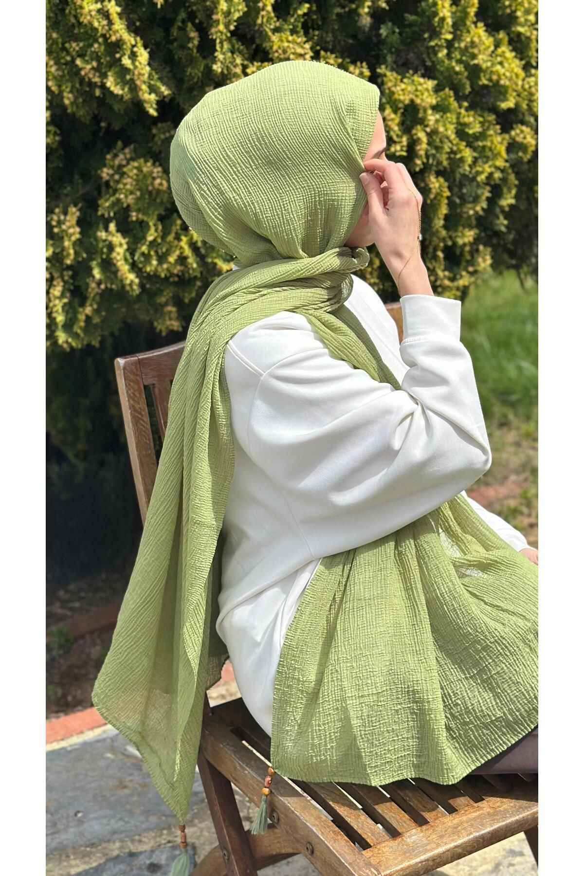 modayışığı Müslin Kumaş Fıstık Yeşil