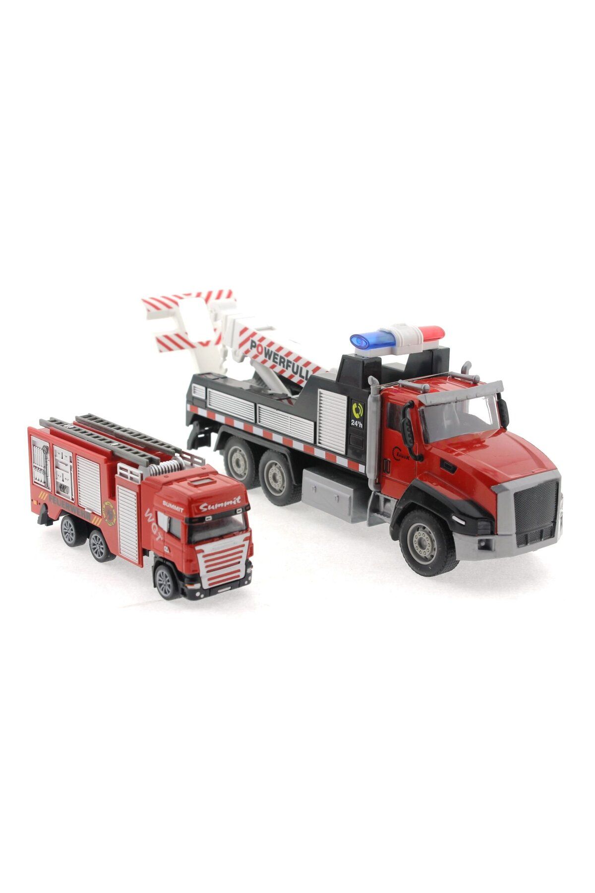 TimeStart Die Cast Çek Bırak Vinçli Kurtarıcı ve Söndürücü İtfaiye Aracı