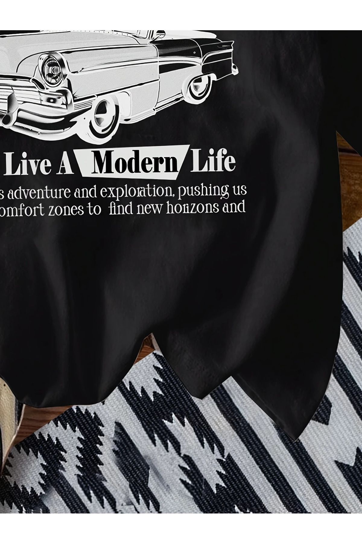 fukuza owersize siyah Vintage Baskılı T-shirt ünisex