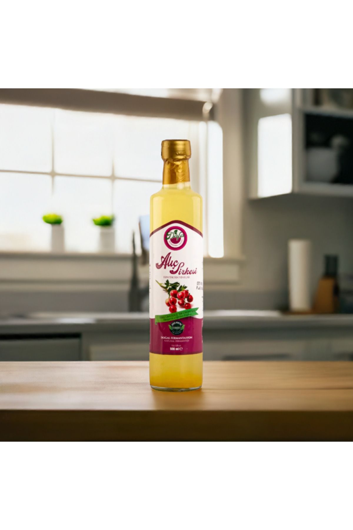 Meşe Fıçı Alıç Sirkesi 500 ml Fenolik C Vitamini Antioksidan ,