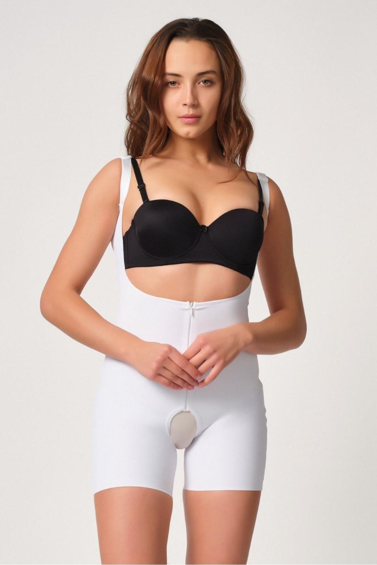 Beruflic BEYAZ MI Angel 2834 Göğsü Açık Ferumalı Tül Popo Boy Lazer Korse