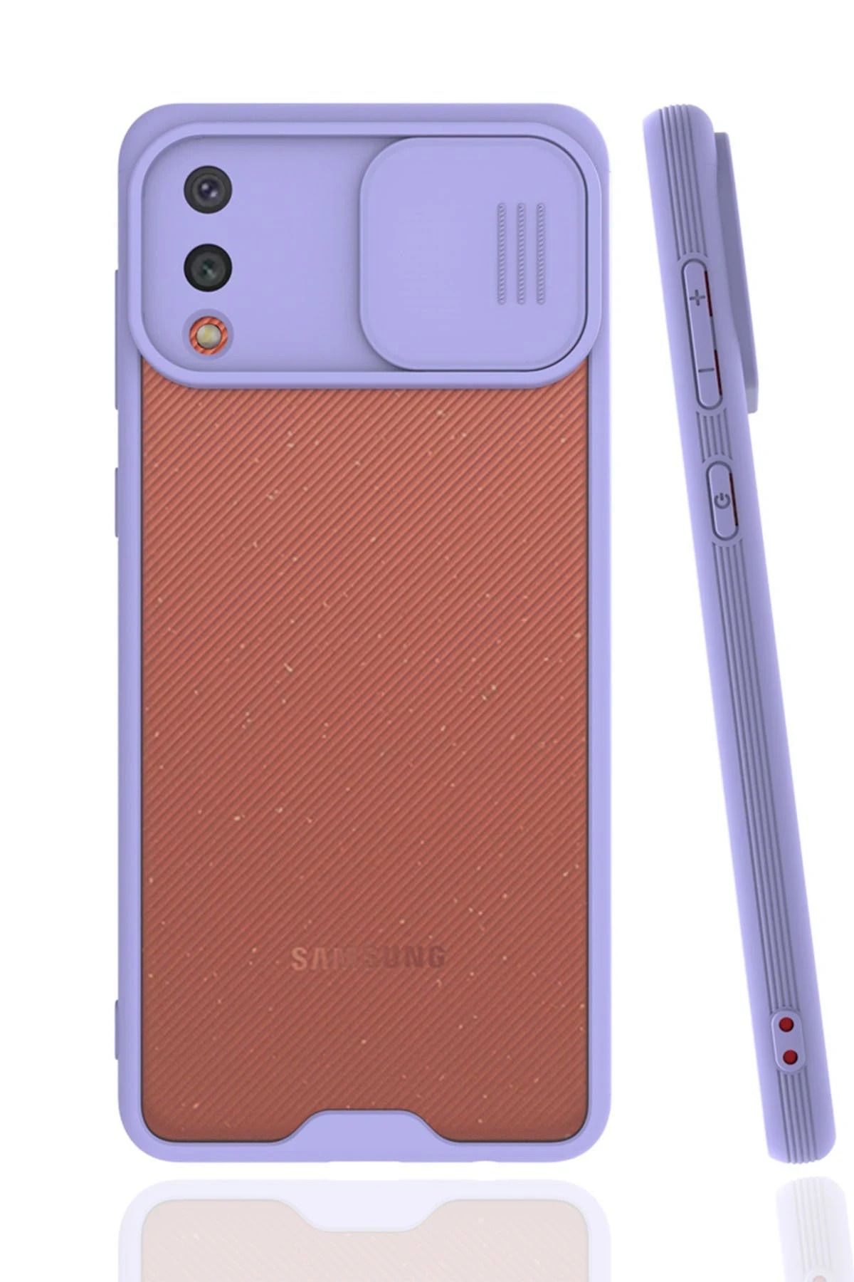 NewFace Samsung Galaxy A02 Kılıf Platin Kamera Koruma Silikon - Lila SVLRS