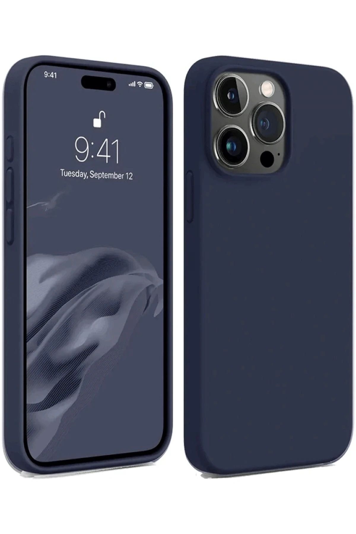 NewFace iPhone 15 Pro Max Kılıf First Silikon - Lacivert SVLRS
