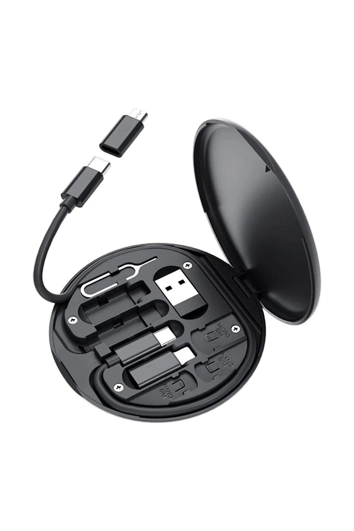 tammarket 60w Destekli Kablo Kutusu Seyahat Kablo Seti 5'i 1 arada USB Type-C Şarj Kablosu Seti (5047)