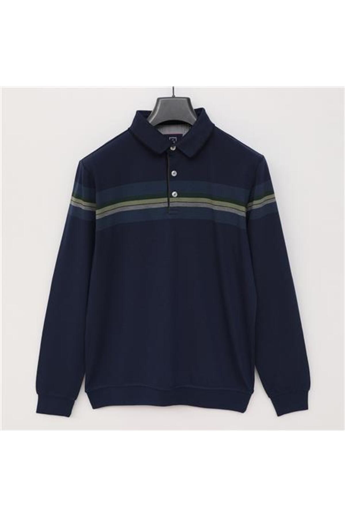 Shop58 Erkek Uzun Kol Polo Yaka Triko - CZT-136 - Marine
