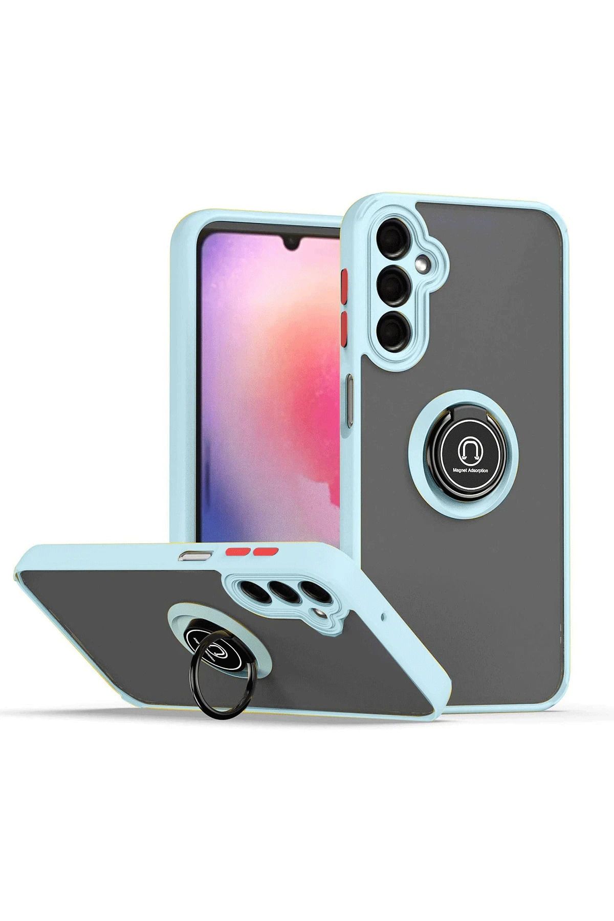 NewFace Samsung Galaxy A05S Kılıf Montreal Yüzüklü Silikon Kapak - Buz Mavi INSLM