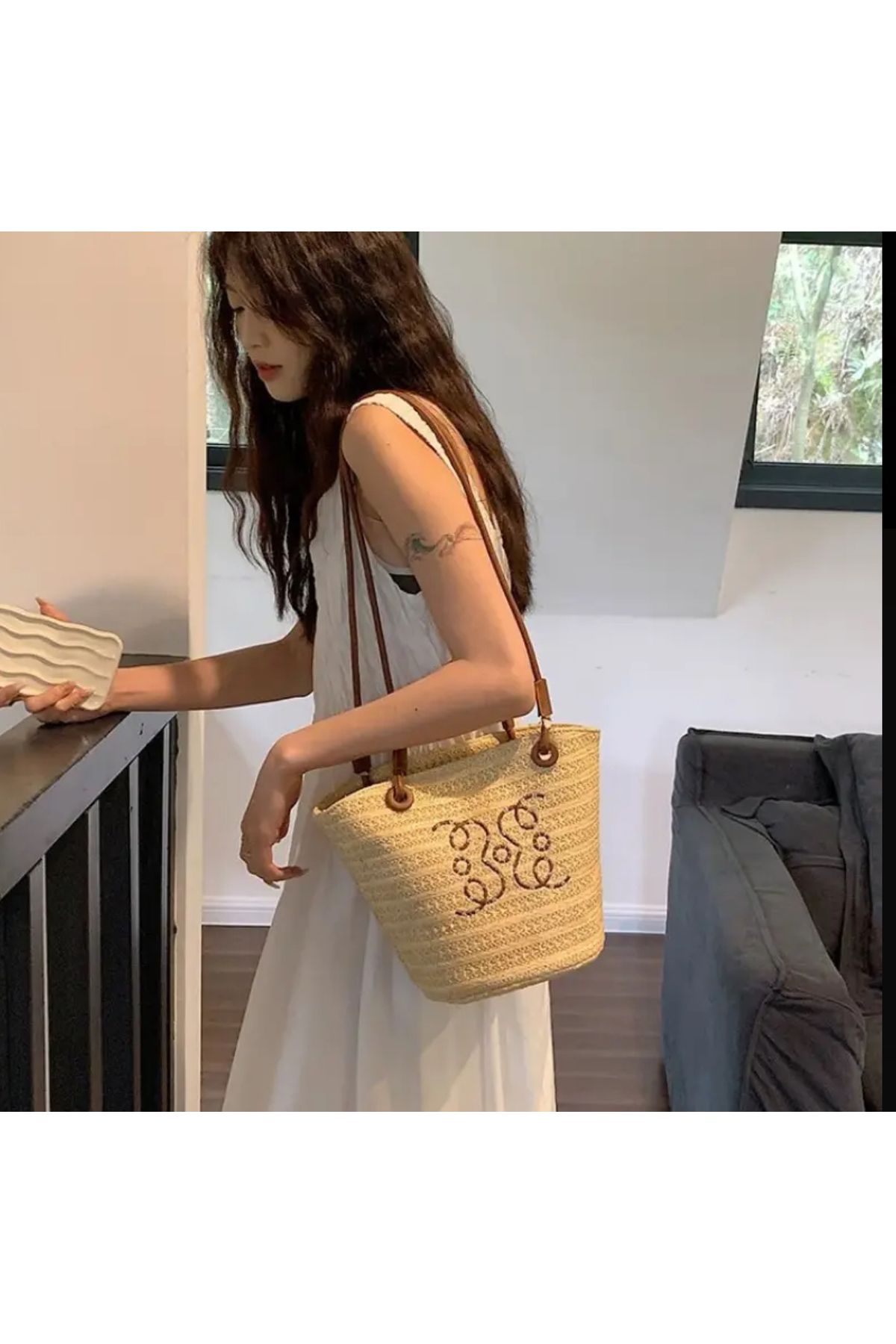Zess store Loewe Model Hasır Plaj Çantası