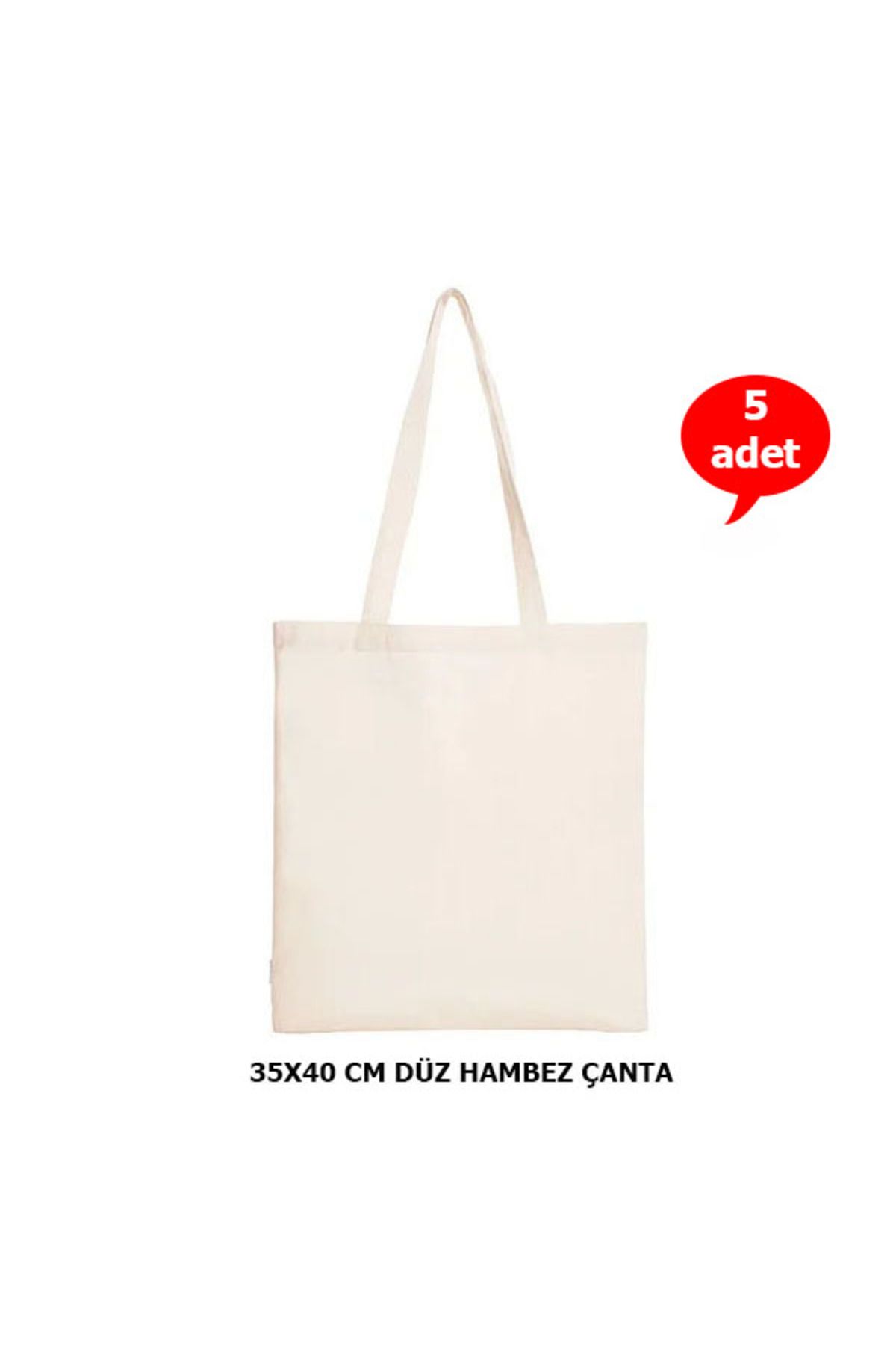 İpek Saraciye Baskısız Hambez Çanta Punch Bez Çanta Boyanabilir Bez Çanta 35x40 cm 5 Adet %100 Doğal Ham Renk