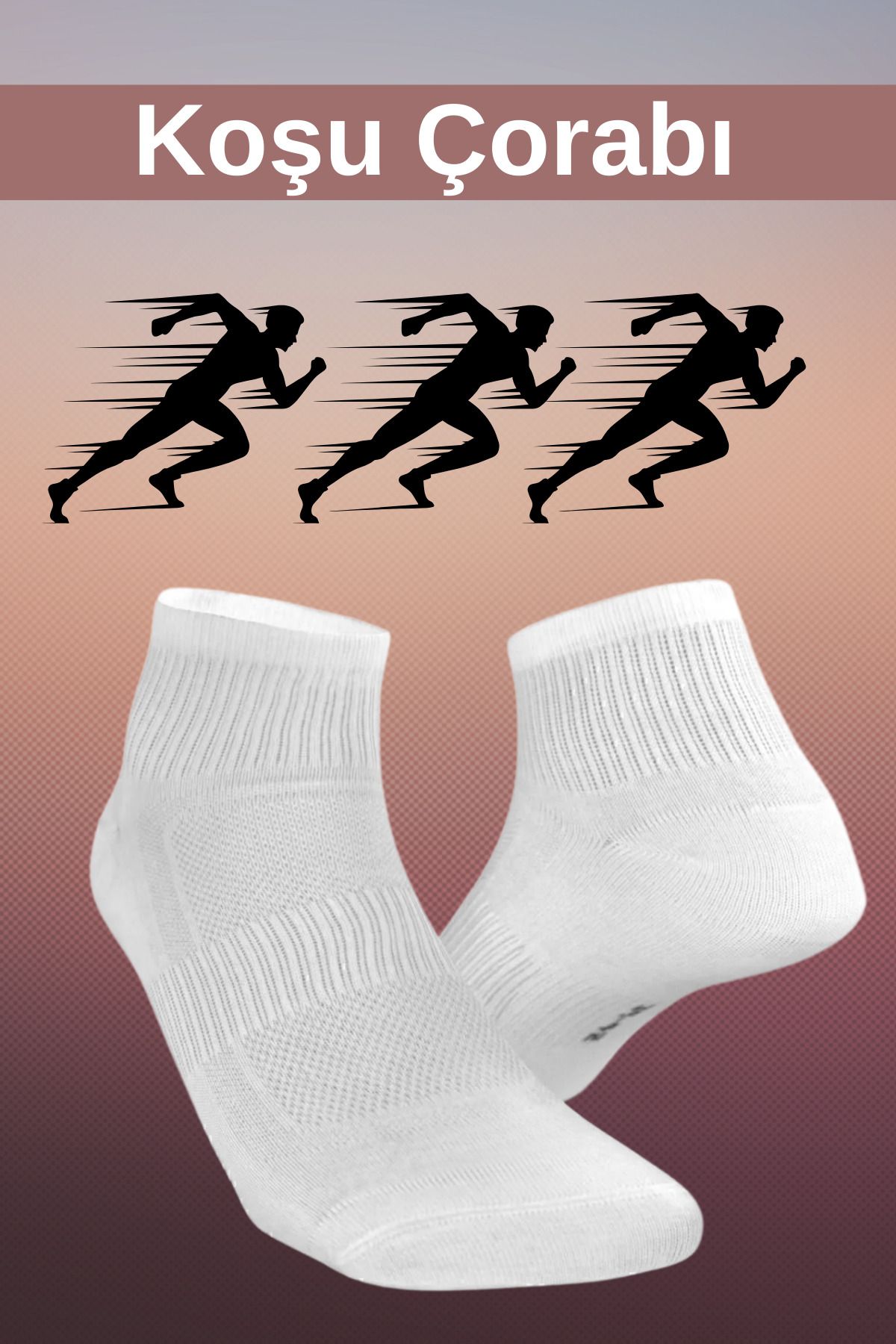 EpiRelax Koşu Çorabı Beyaz - Yüksek Performanslı, Ter Emici, Anatomik Koşu Çorabı