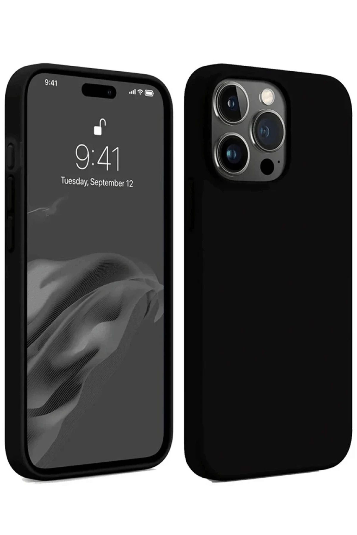 NewFace iPhone 15 Pro Max Kılıf First Silikon - Siyah SVLRS