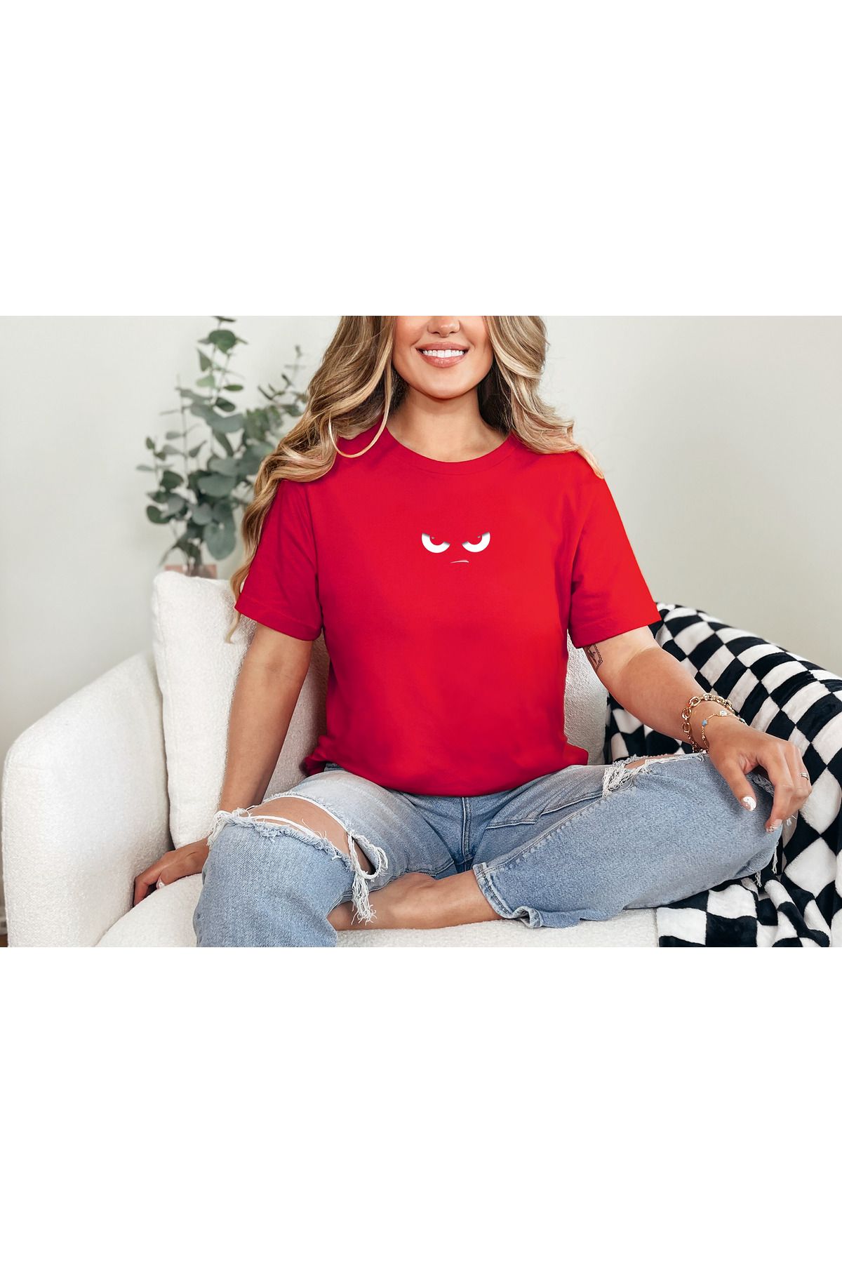 GHAND Eyes on me Baskılı trend Unısex Normal Kalıp T-Shirt