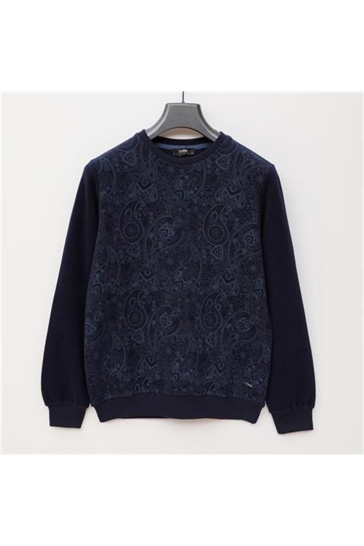 Shop58 Erkek Uzun Kol Kadife Kazak - PPS-3508 - Lacivert